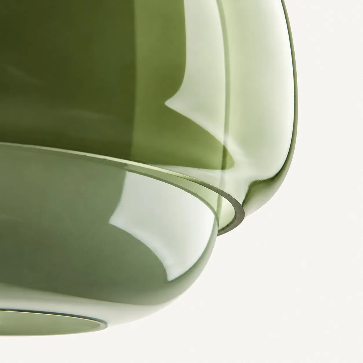 Where the outer green shade meets the inner shade