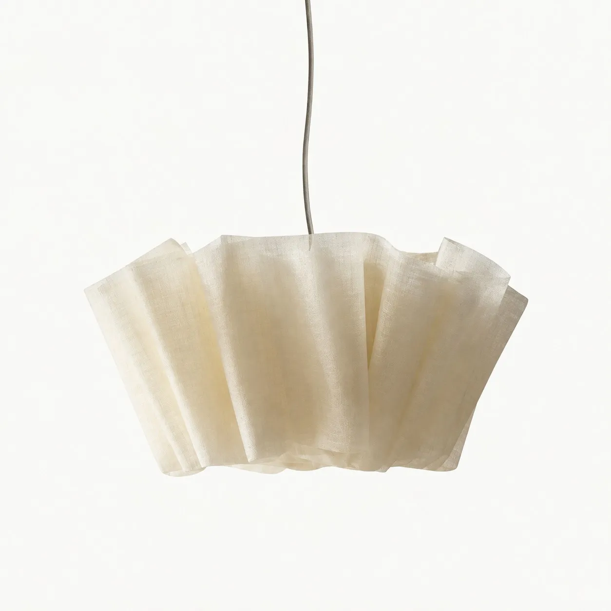 Pleated linen pendant from the front