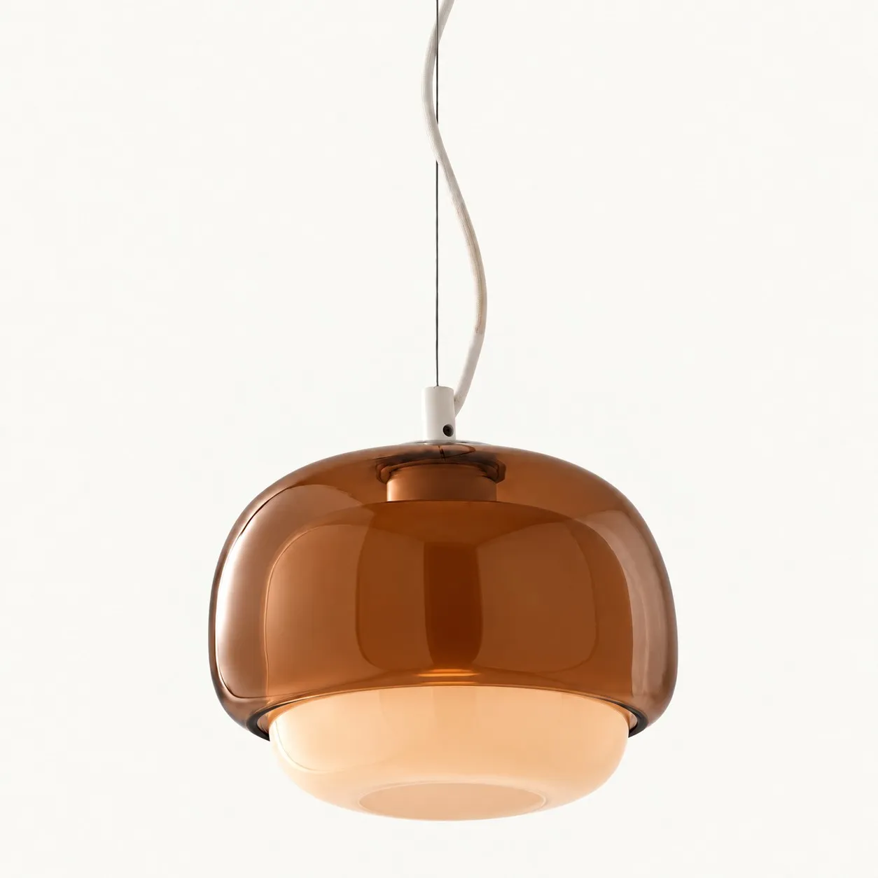 Sanae double-dome glass pendant in Amber