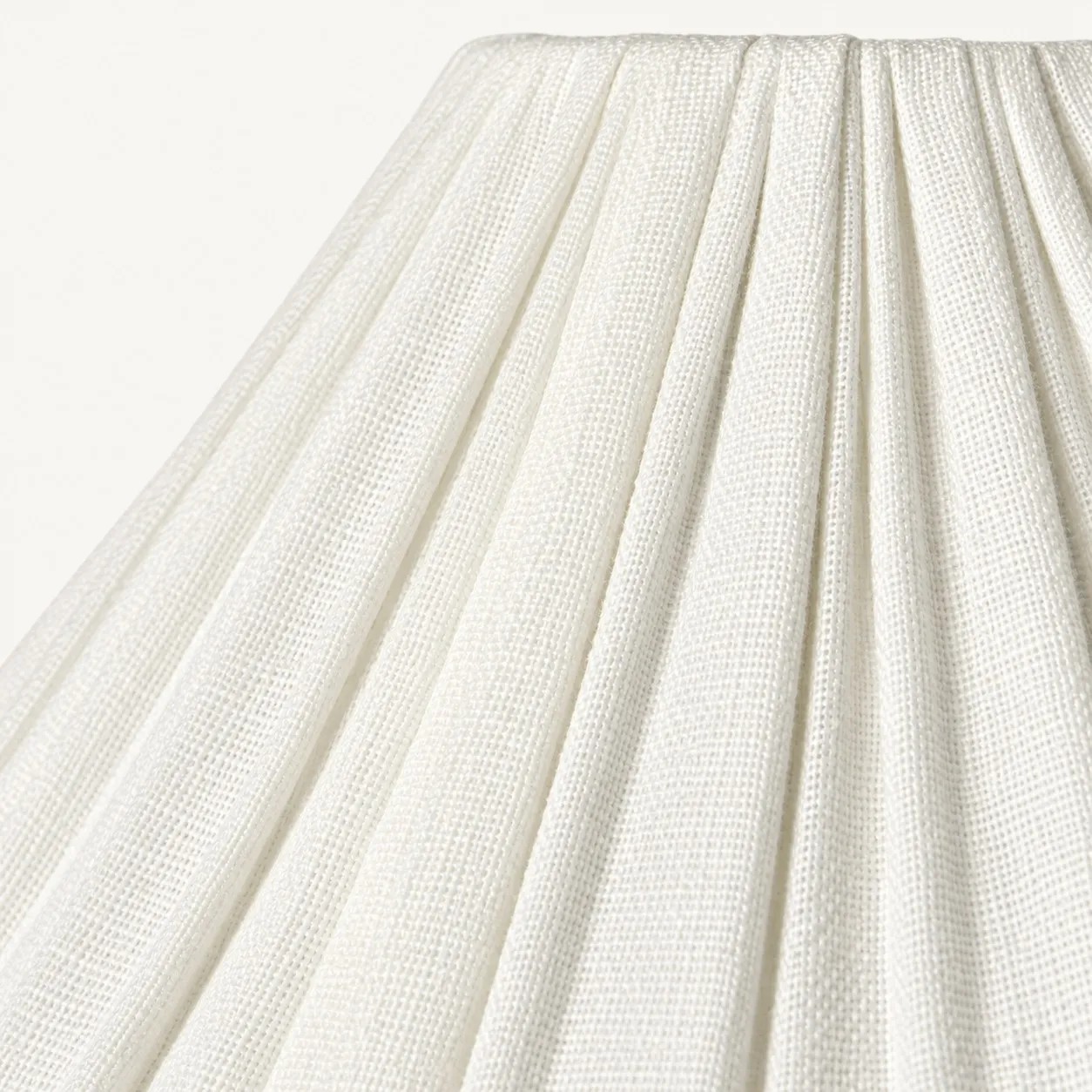 Close view of the pleated linen shade