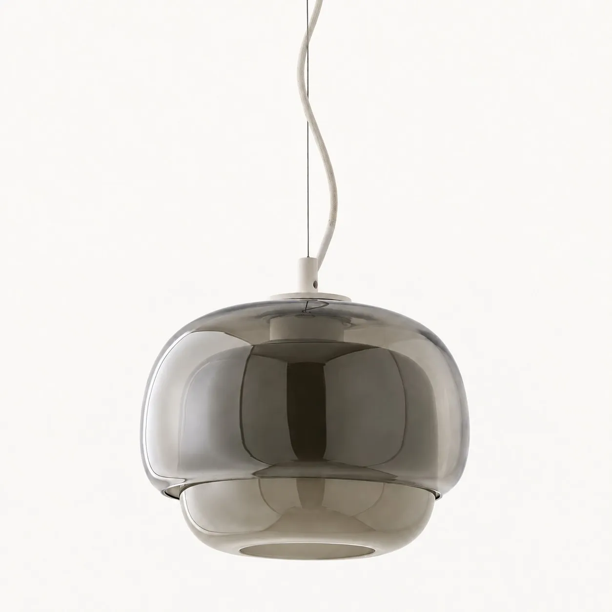 Sanae double-dome glass pendant in Smoke Gray