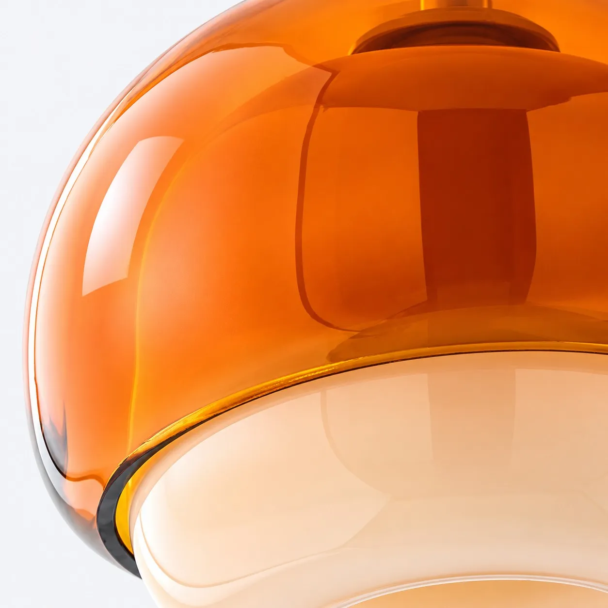 Colored outer shade over a lighter inner shade