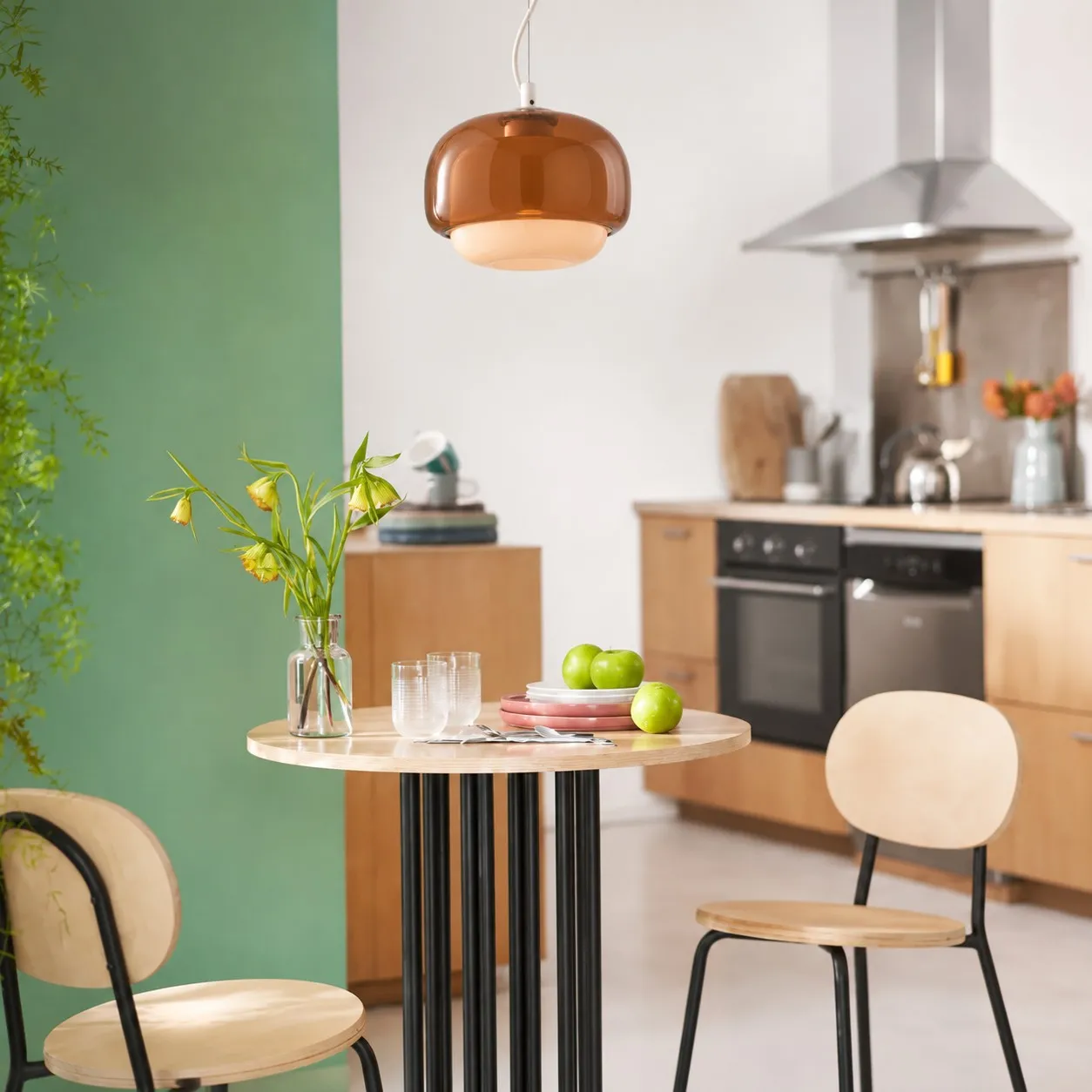 Gray Green pendant in a kitchen