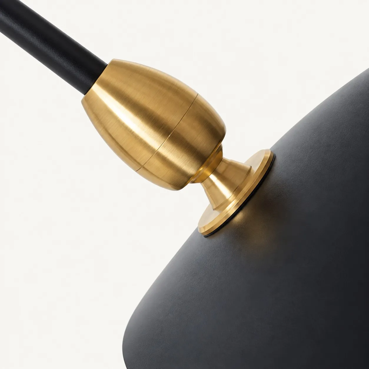 Brass joint on the black shade
