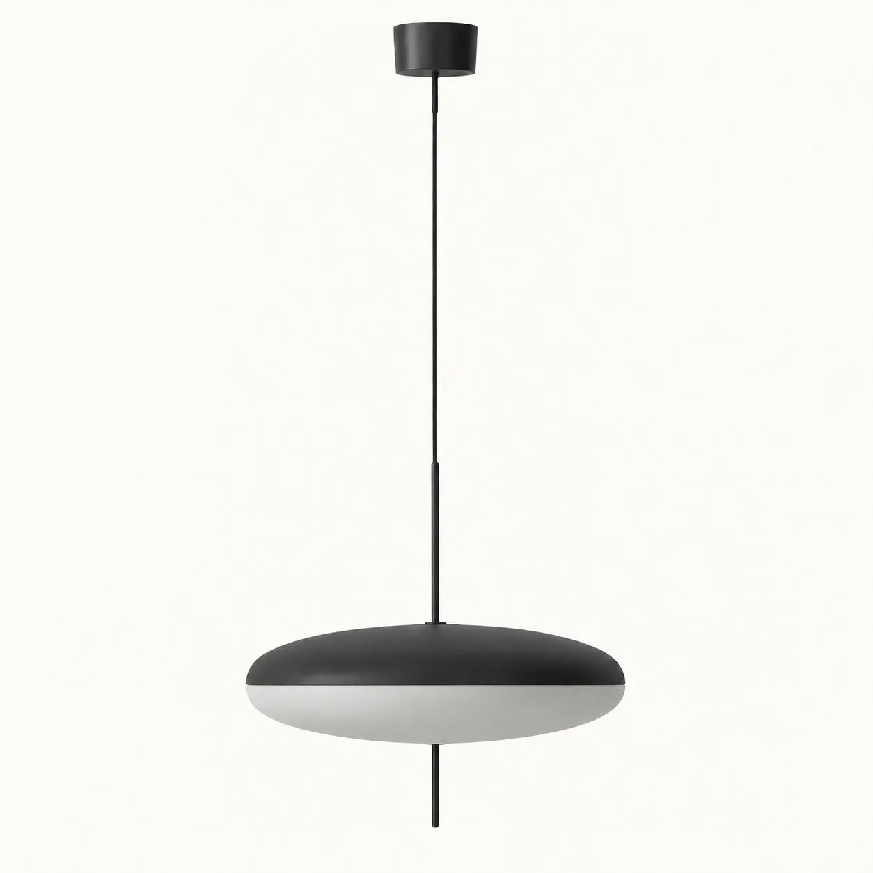 Black elliptical pendant lamp
