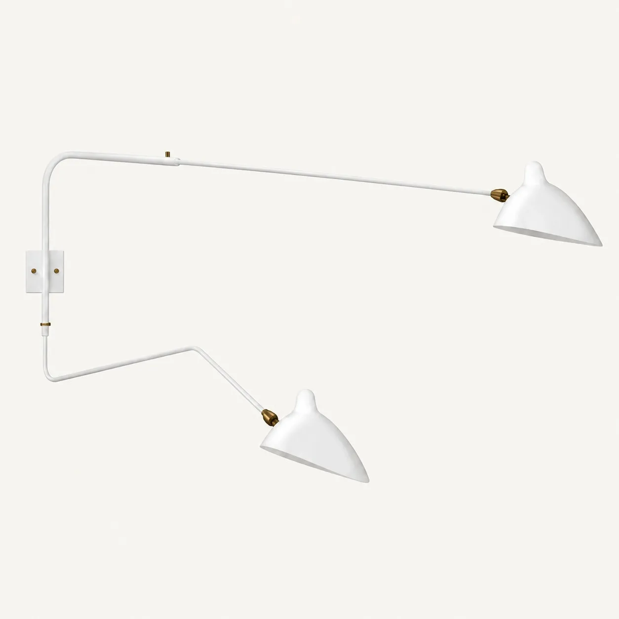 White two-light wall sconce