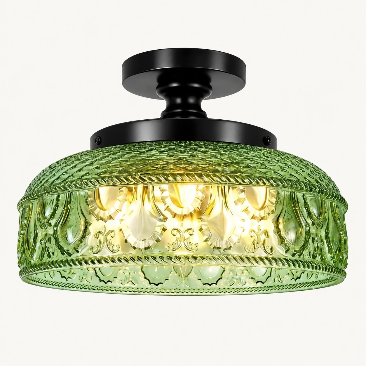 Jules Modern Textured Glass Disc Ceiling Light — image 4
