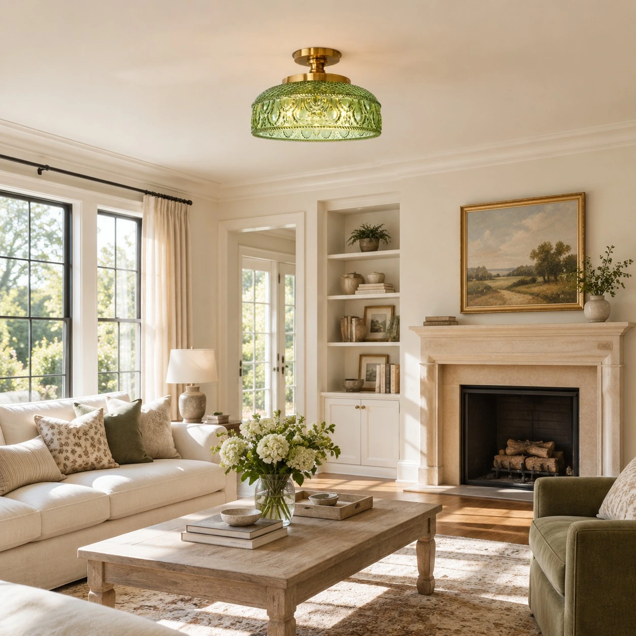 Jules Modern Textured Glass Disc Ceiling Light — image 7