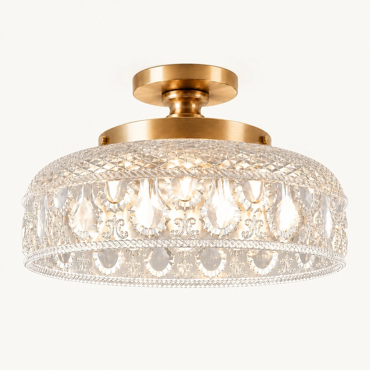 Jules Modern Textured Glass Disc Ceiling Light — image 2