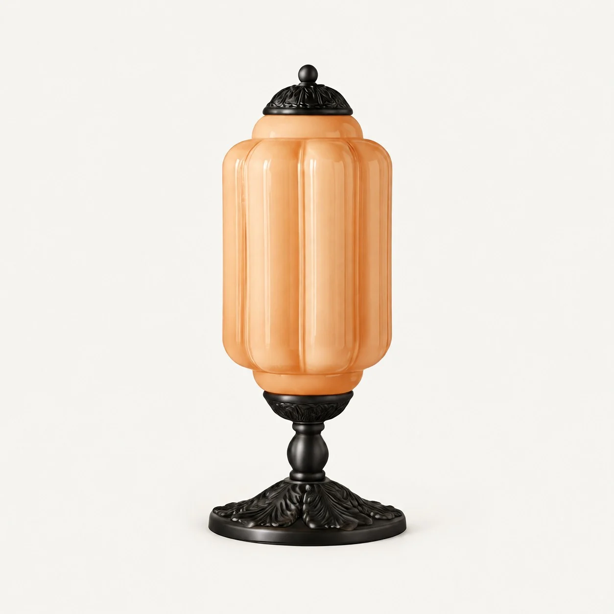Eloise French Retro Cream Glass Textured Table Lamp — Yellow/Black