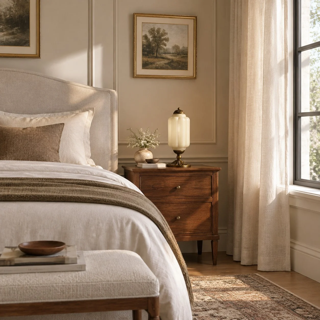 Eloise French Retro Cream Glass Textured Table Lamp — image 20