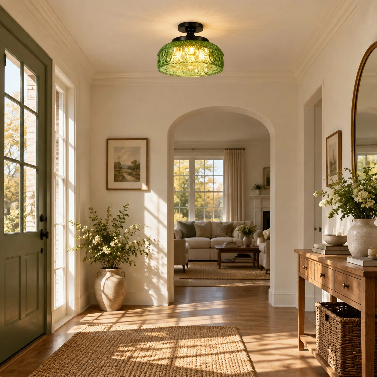 Jules Modern Textured Glass Disc Ceiling Light — image 9