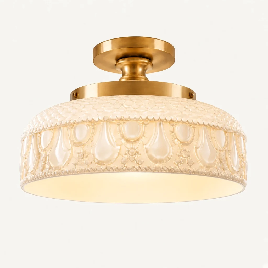 Jules Modern Textured Glass Disc Ceiling Light — image 3