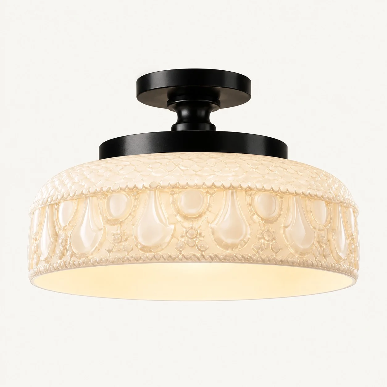 Jules Modern Textured Glass Disc Ceiling Light — image 6