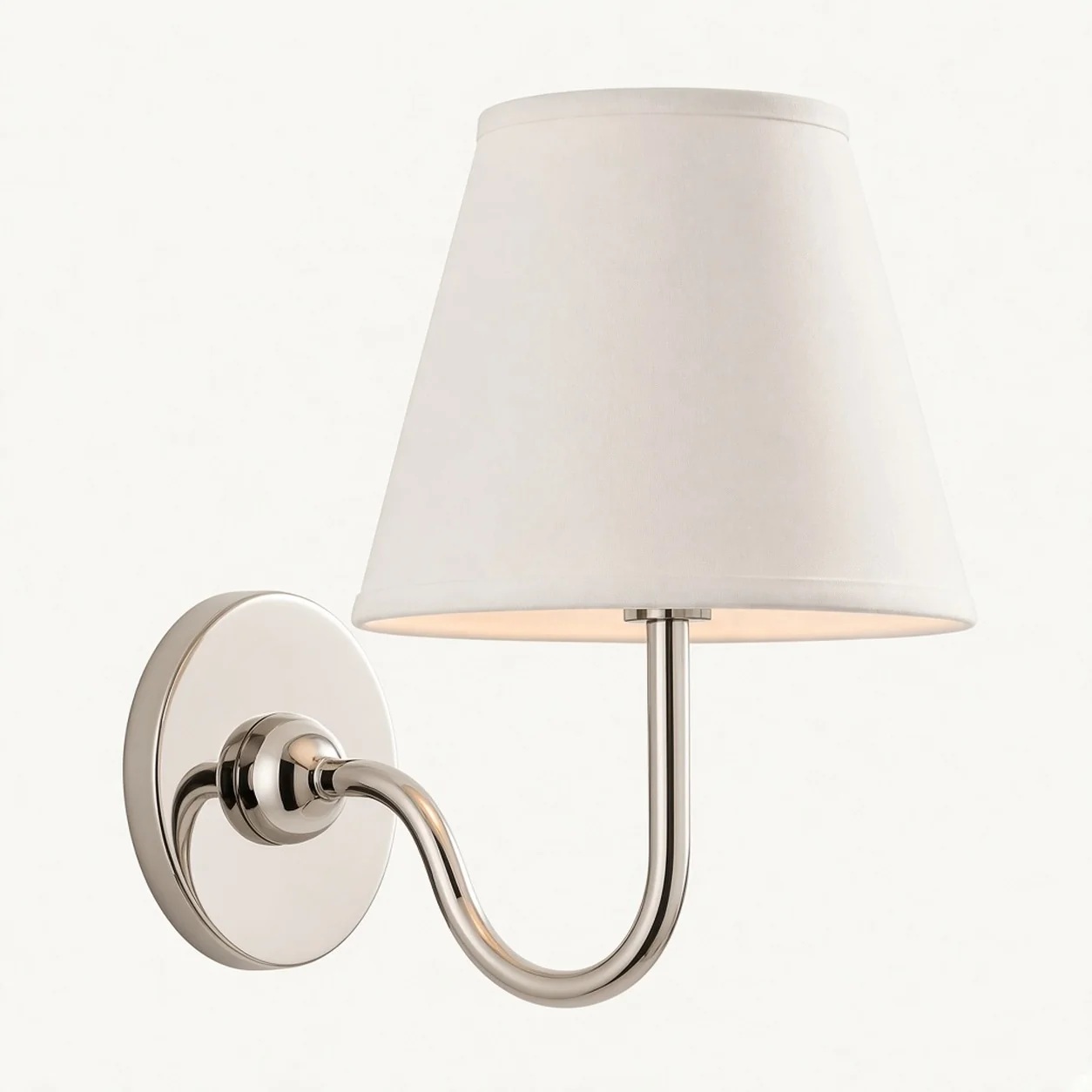 Luvora wall lamp 1 Head · 10 in / 25 cm · Chrome · White Plain