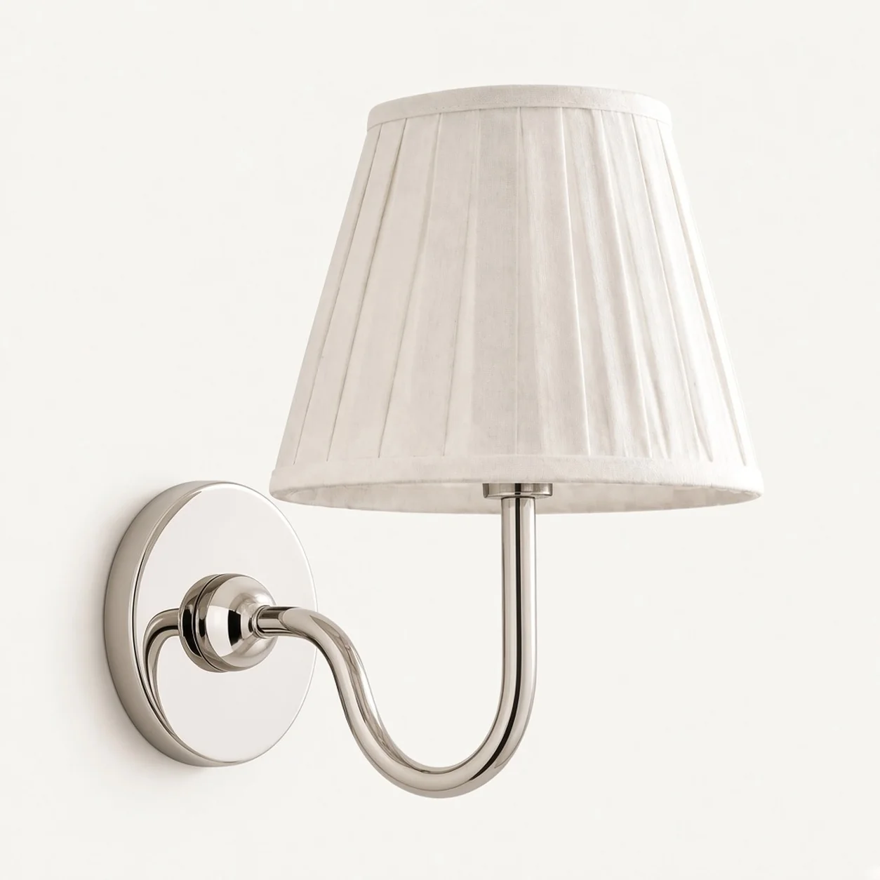 Luvora wall lamp 1 Head · 10 in / 25 cm · Chrome · White Pleated