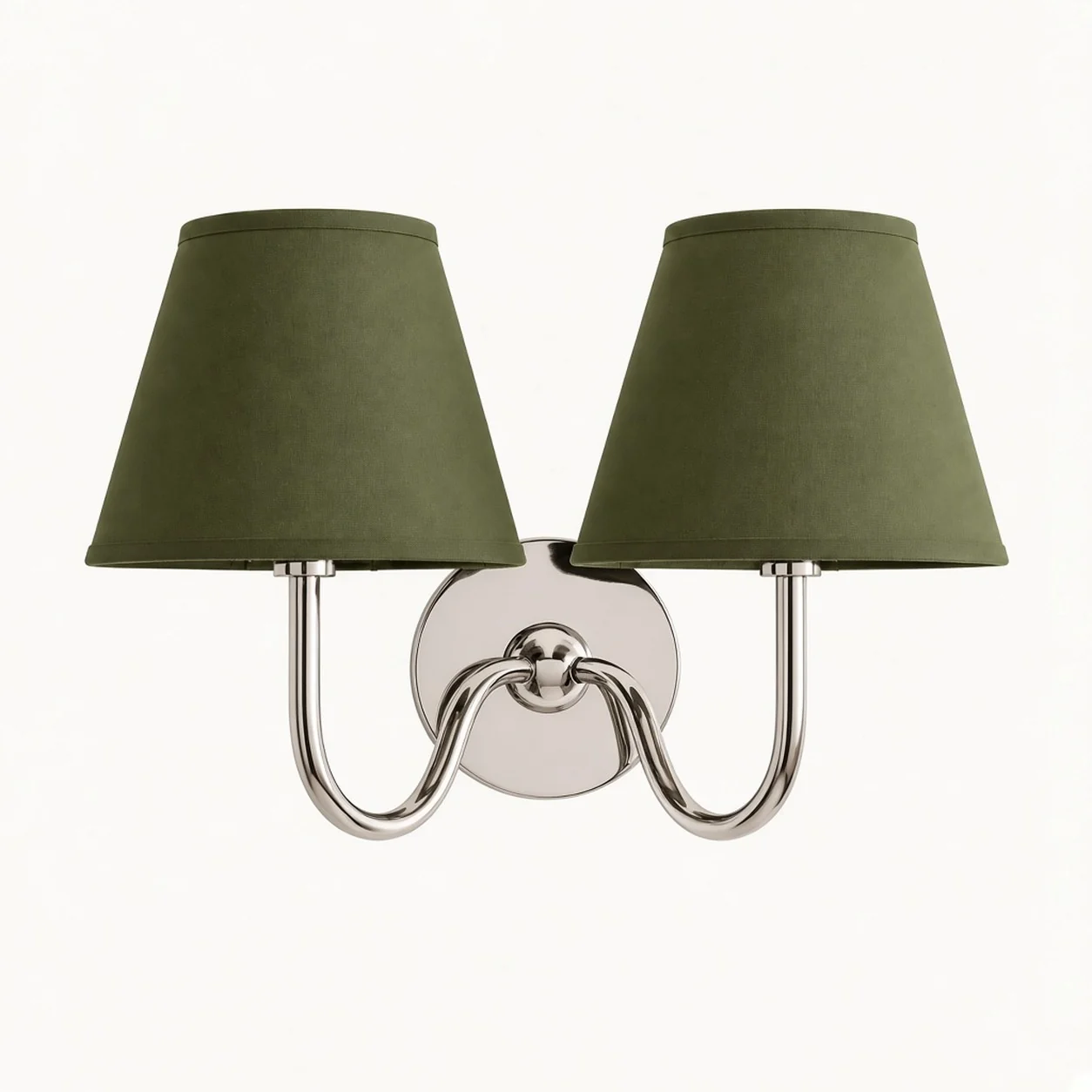 Luvora wall lamp 2 Heads · 16 in / 40 cm · Chrome · Green Plain
