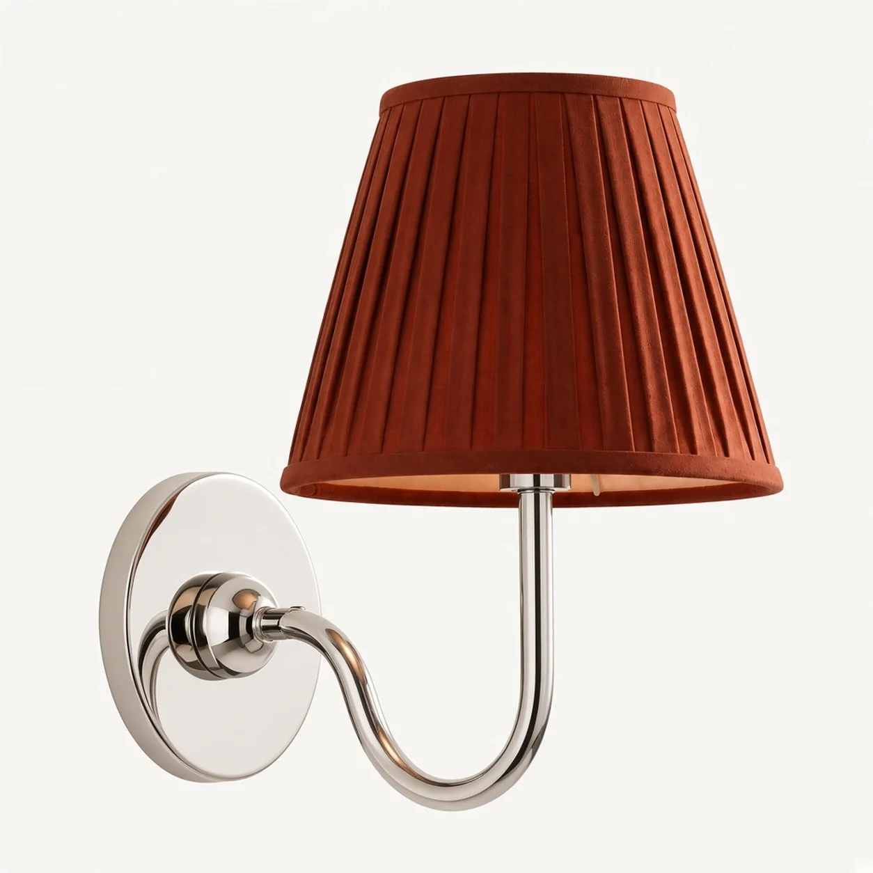 Luvora wall lamp 1 Head · 10 in / 25 cm · Chrome · Red Pleated