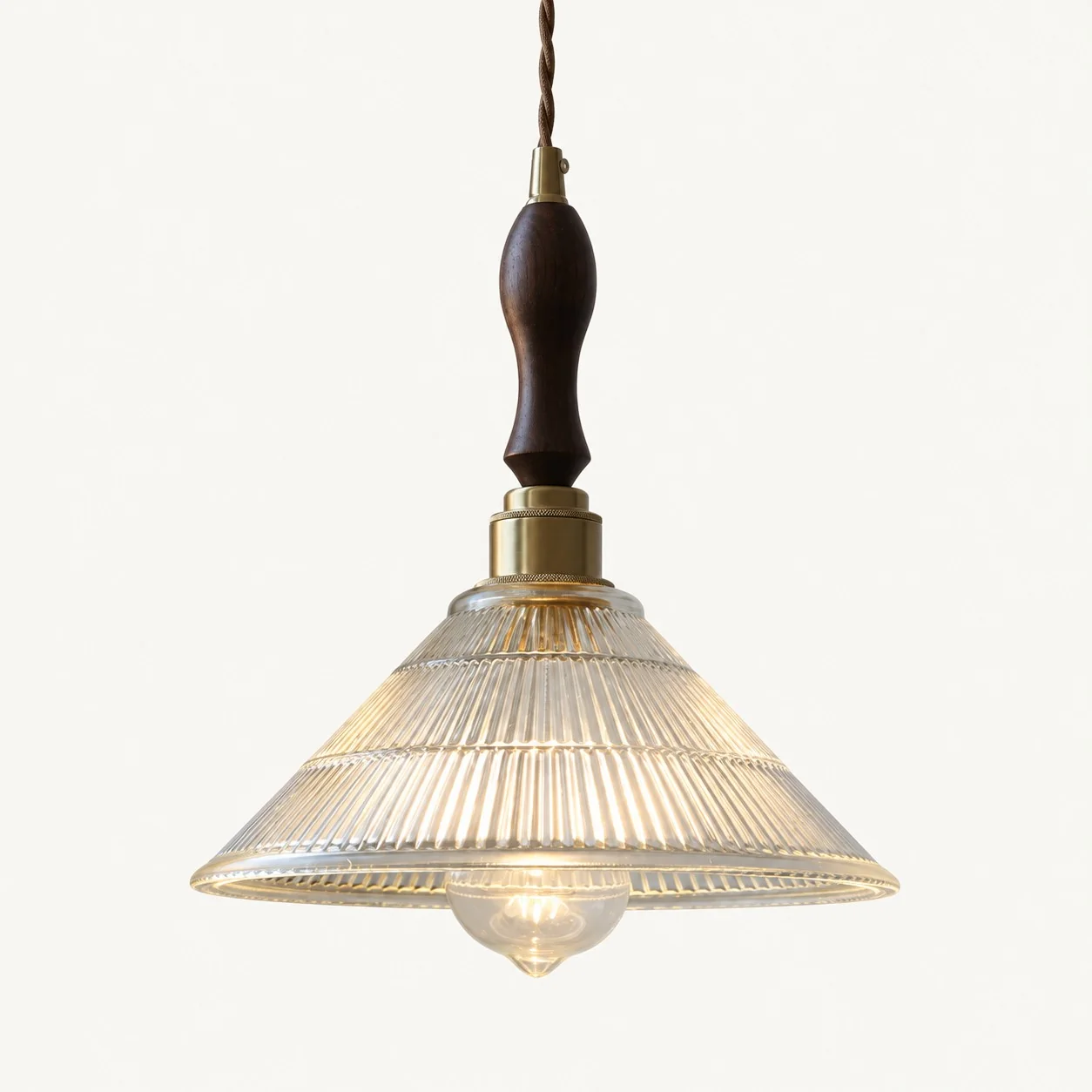 Verdoma pendant Cone Hat · Clear+Walnut