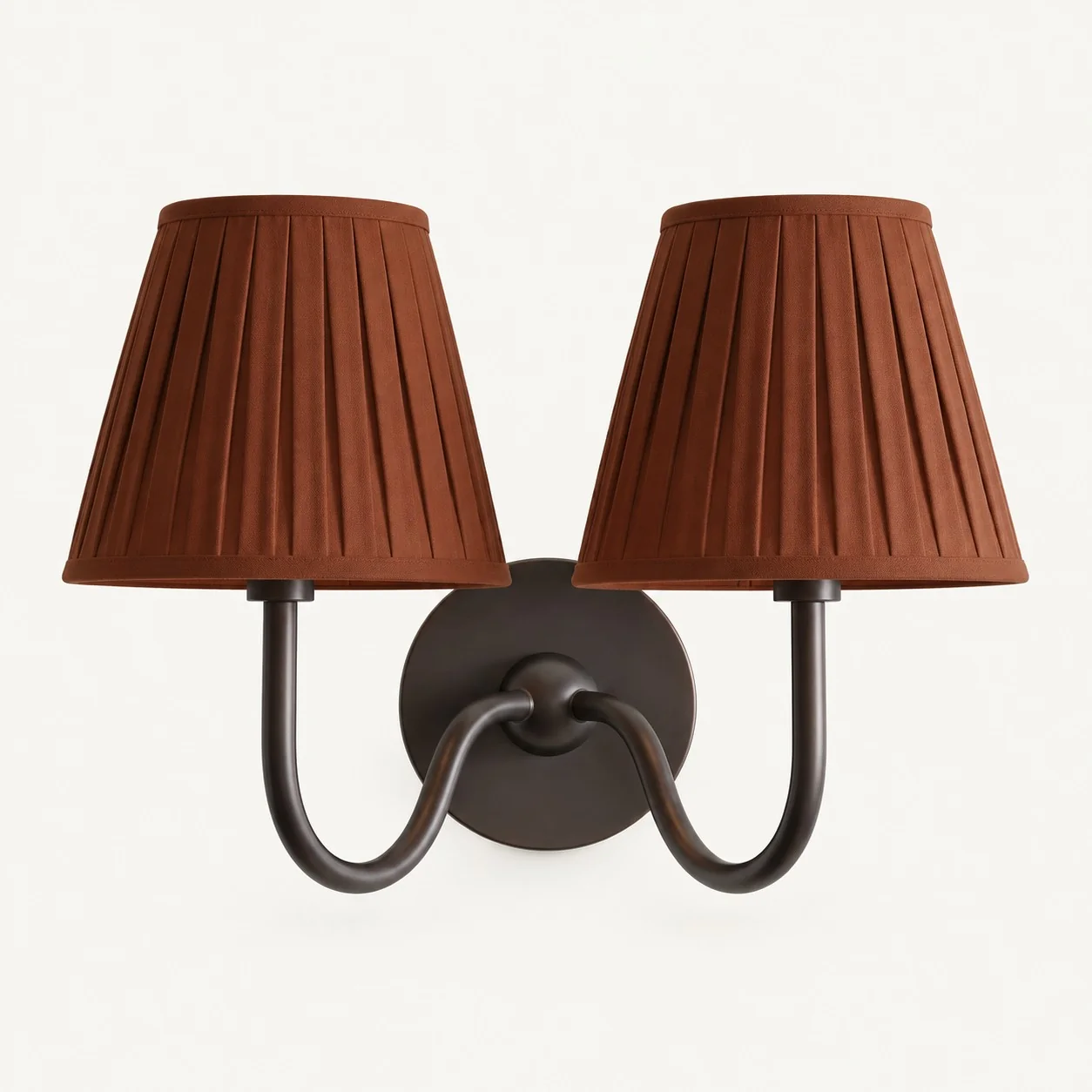 Luvora wall lamp 2 Heads · 16 in / 40 cm · Matte Black · Red Pleated