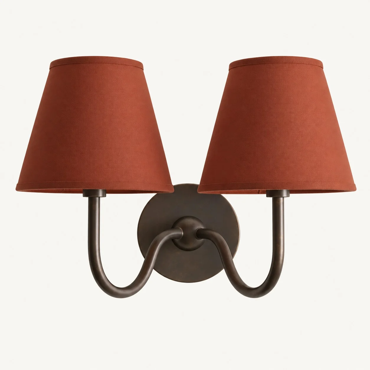 Luvora wall lamp 2 Heads · 16 in / 40 cm · Matte Black · Red Plain