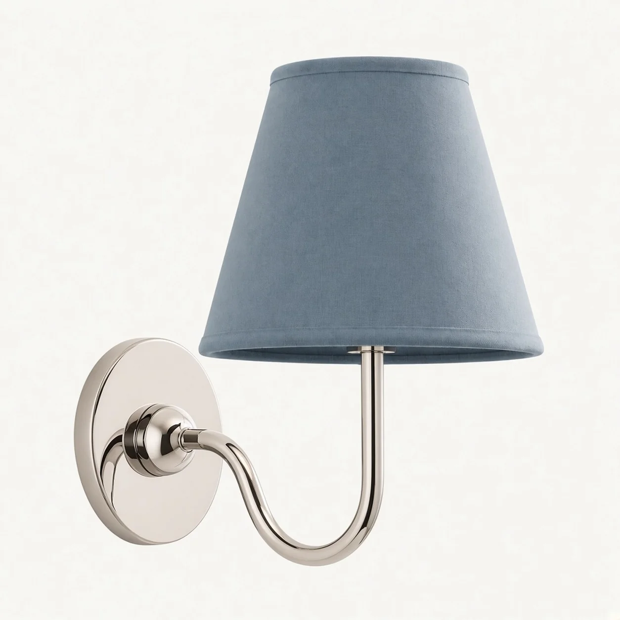 Luvora wall lamp 1 Head · 10 in / 25 cm · Chrome · Dusty Blue Plain