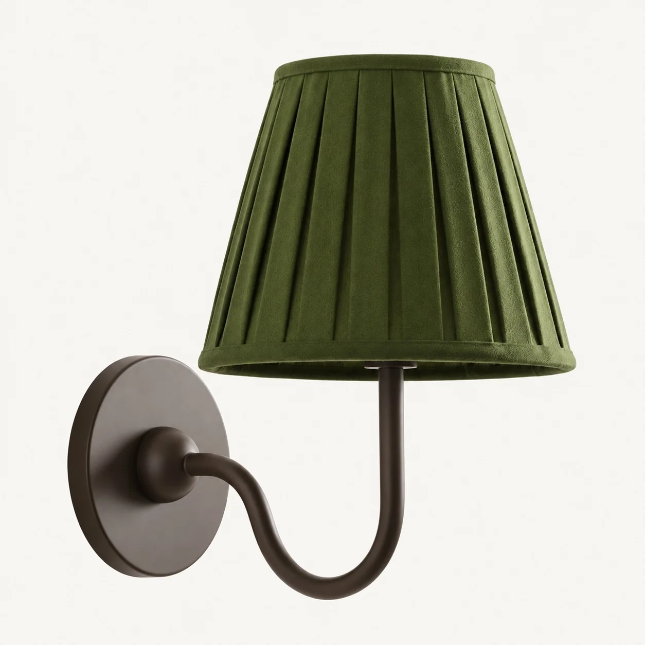 Luvora wall lamp 1 Head · 10 in / 25 cm · Matte Black · Green Pleated