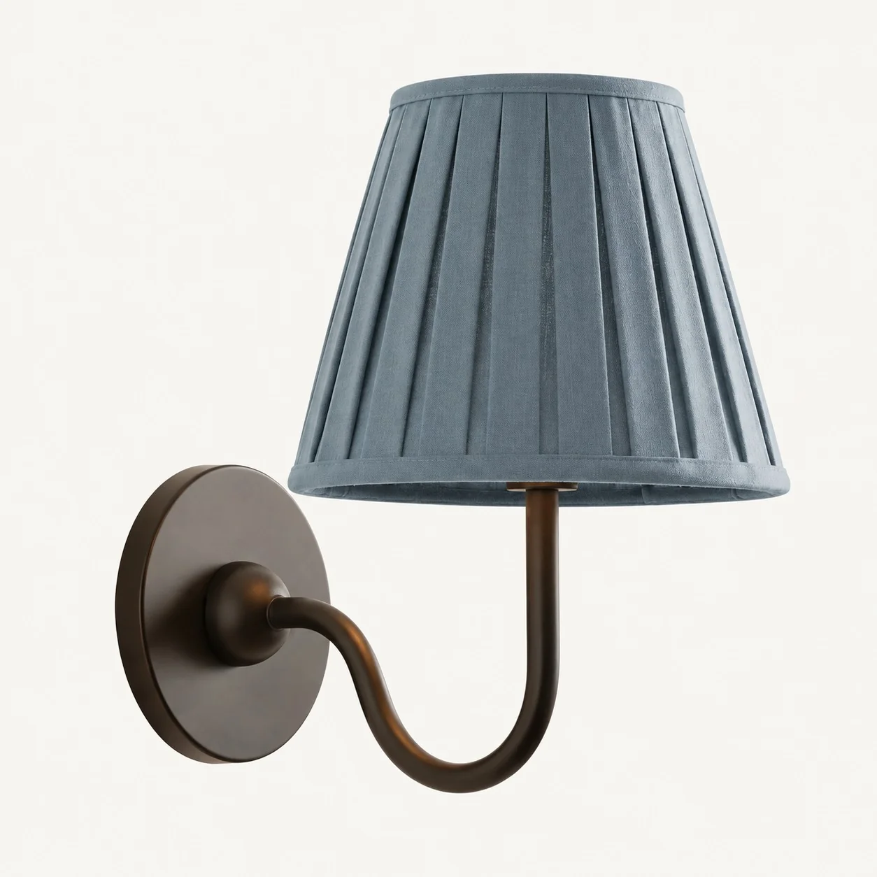 Luvora wall lamp 1 Head · 10 in / 25 cm · Matte Black · Dusty Blue Pleated
