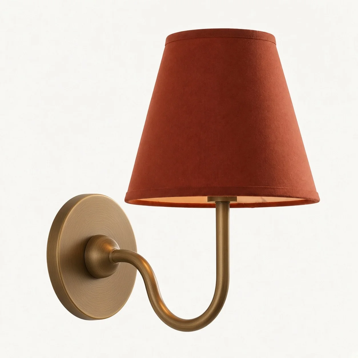 Luvora wall lamp 1 Head · 10 in / 25 cm · Tumbled Brass · Red Plain