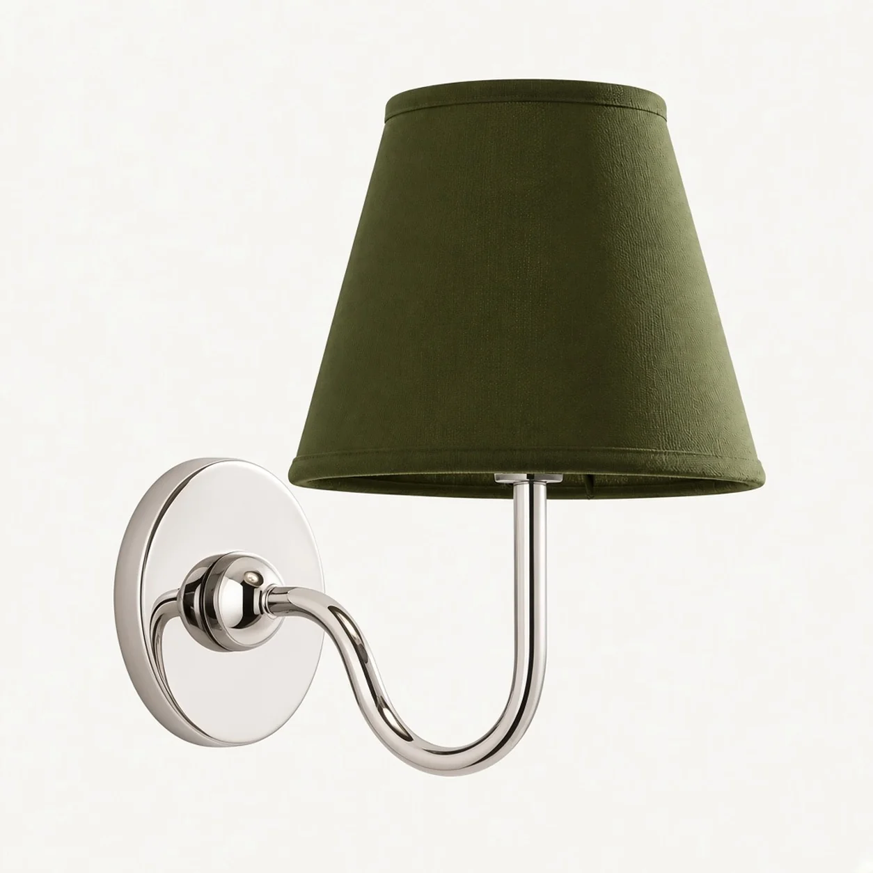 Luvora wall lamp 1 Head · 10 in / 25 cm · Chrome · Green Plain