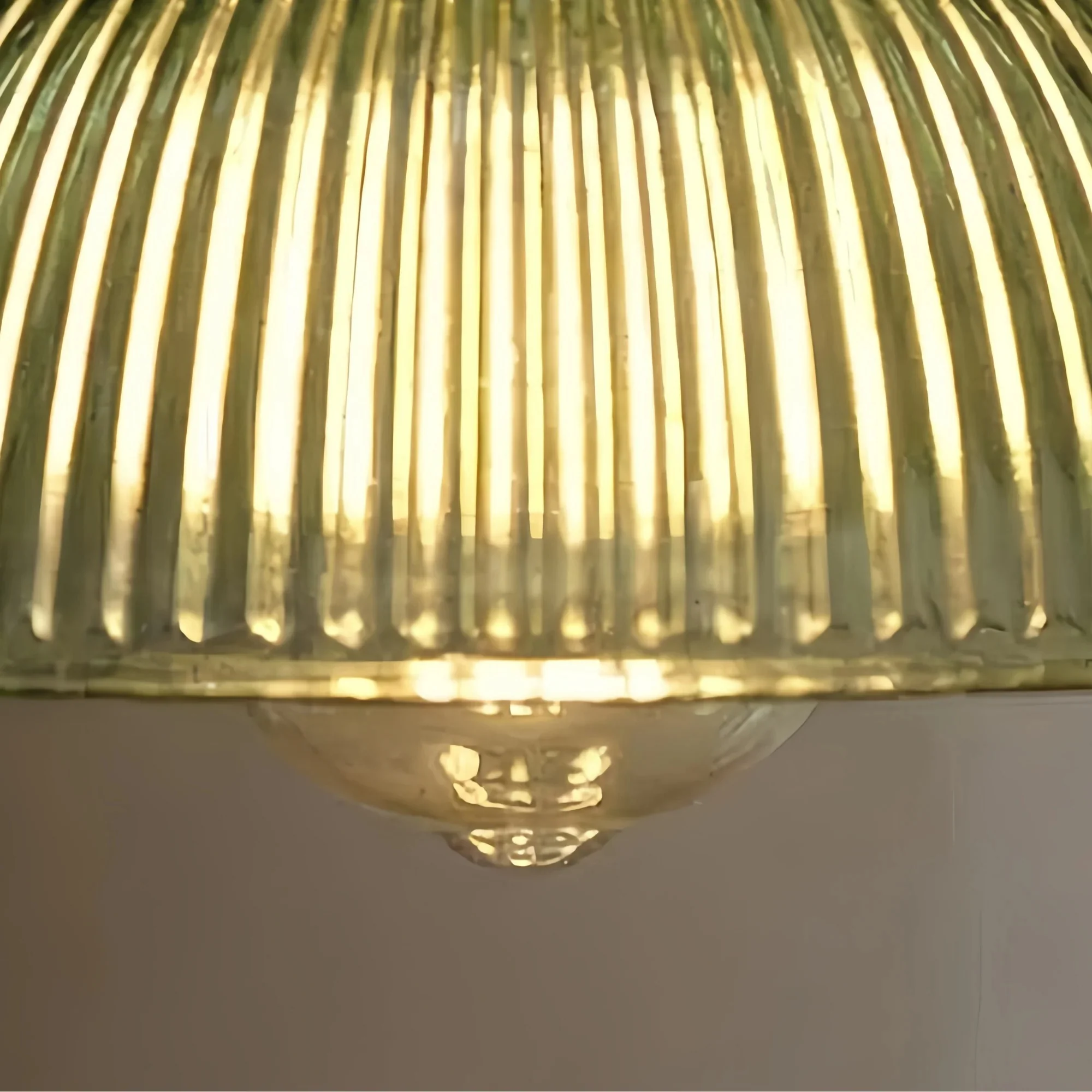 Warm glow through ribbed glass underside