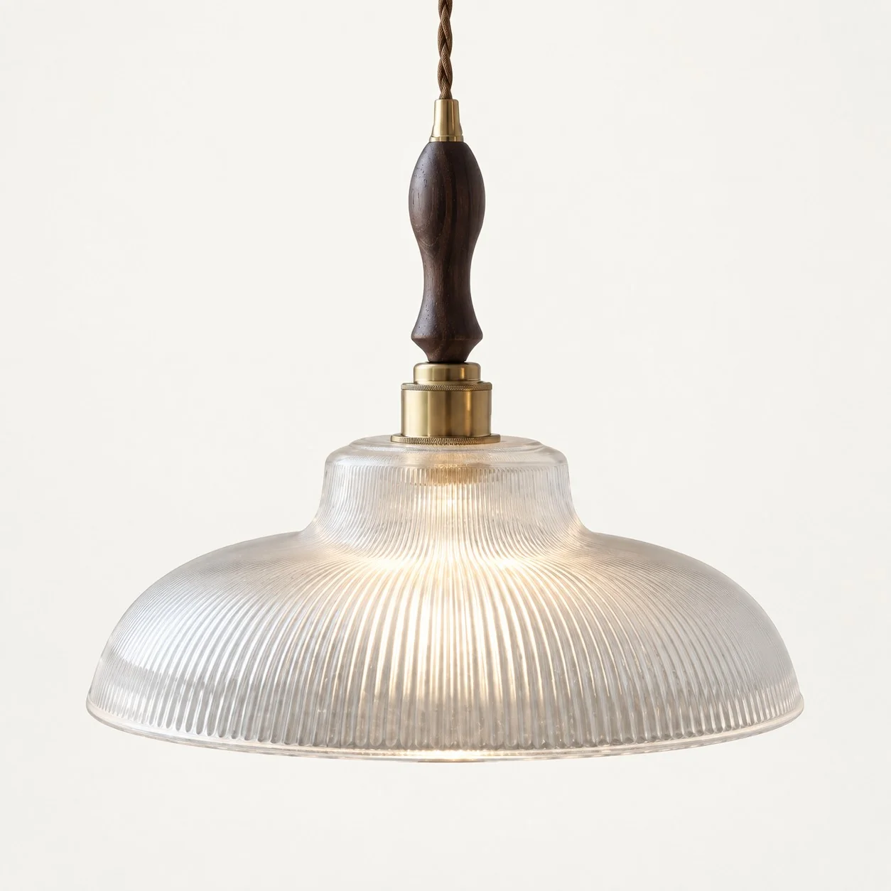 Verdoma pendant Straw Hat · Clear+Walnut