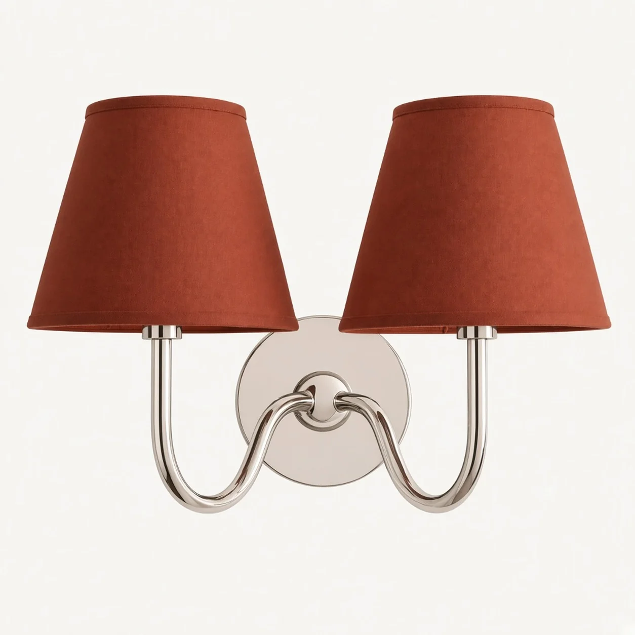 Luvora wall lamp 2 Heads · 16 in / 40 cm · Chrome · Red Plain