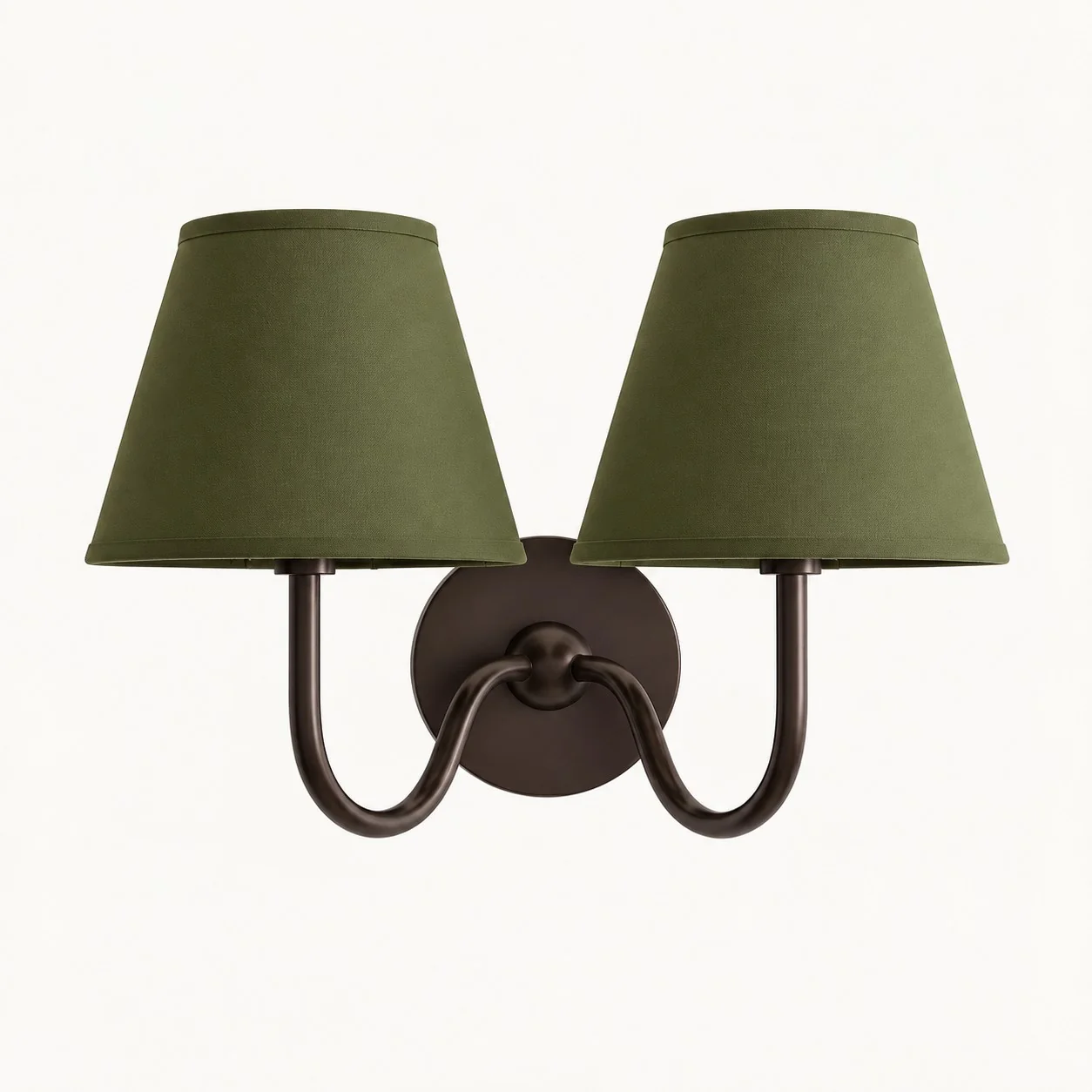 Luvora wall lamp 2 Heads · 16 in / 40 cm · Matte Black · Green Plain