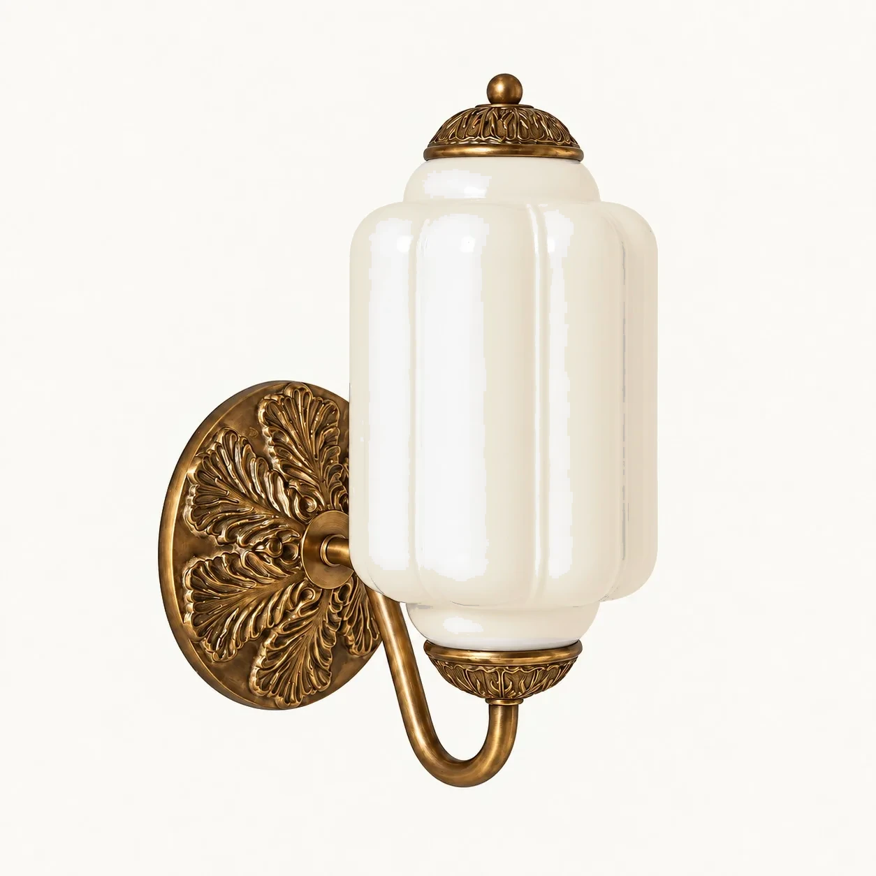 Eloise Vintage Milk Glass Wall Sconce — Wall Sconce Frosted Glass/Brass