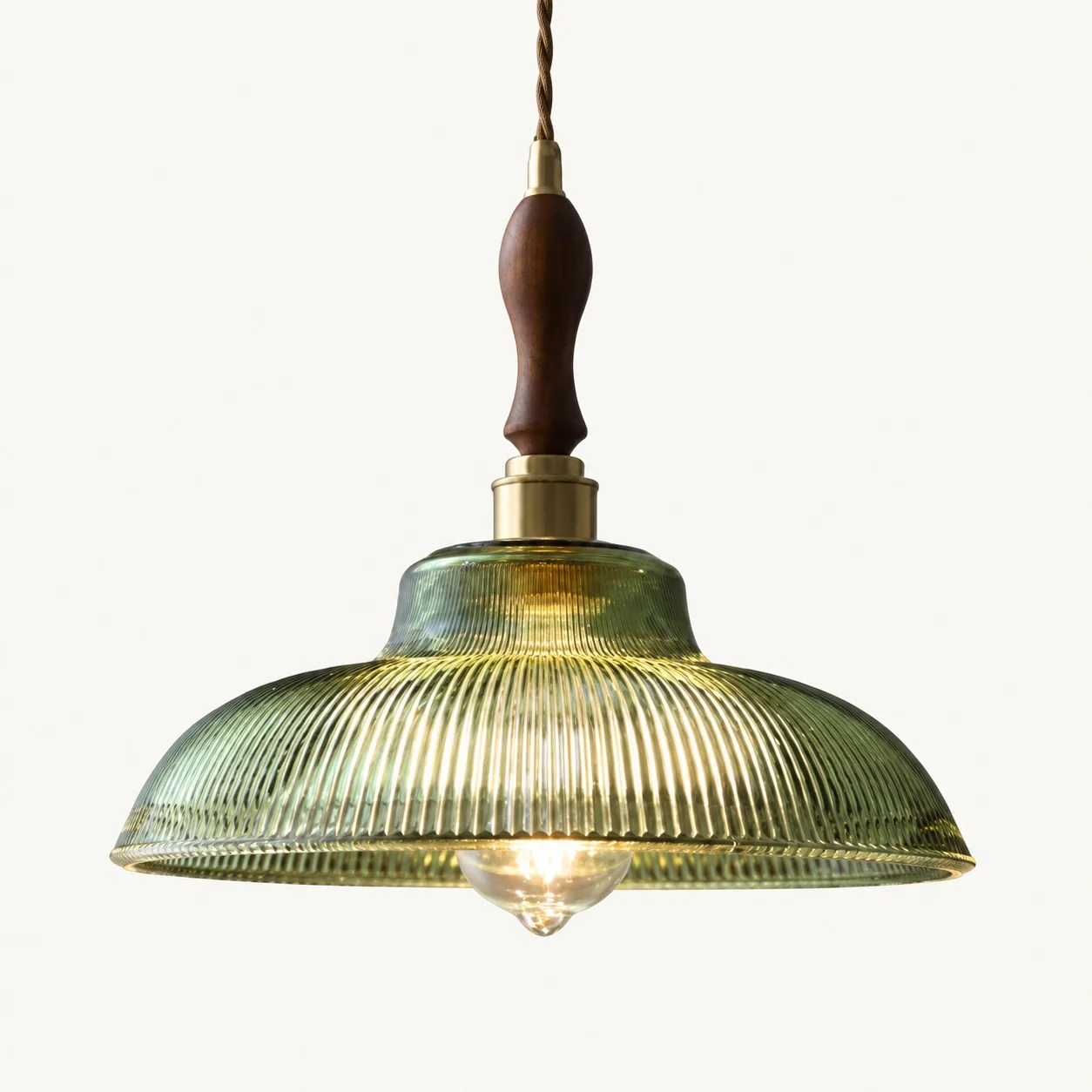 Verdoma pendant Straw Hat · Green+Walnut