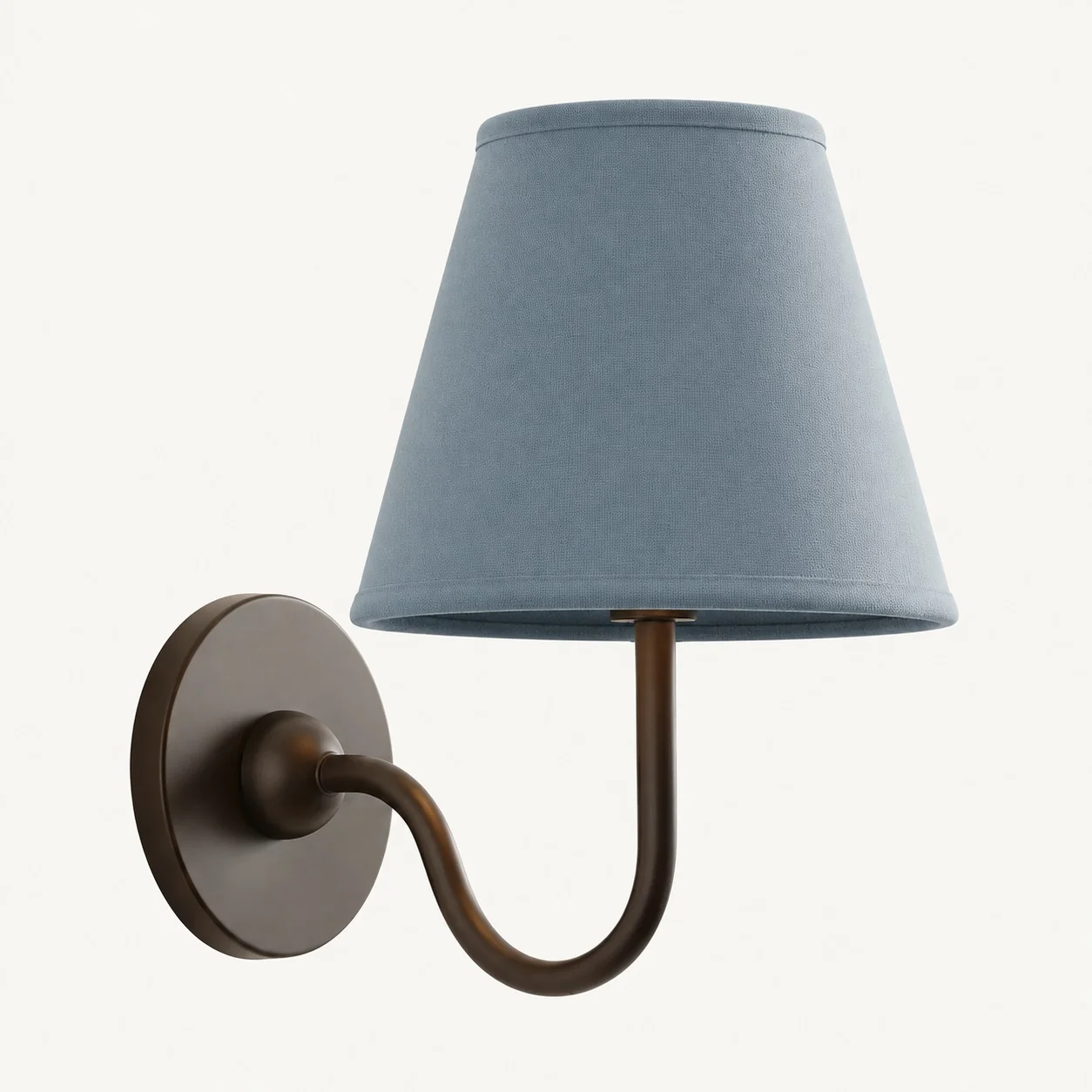 Luvora wall lamp 1 Head · 10 in / 25 cm · Matte Black · Dusty Blue Plain