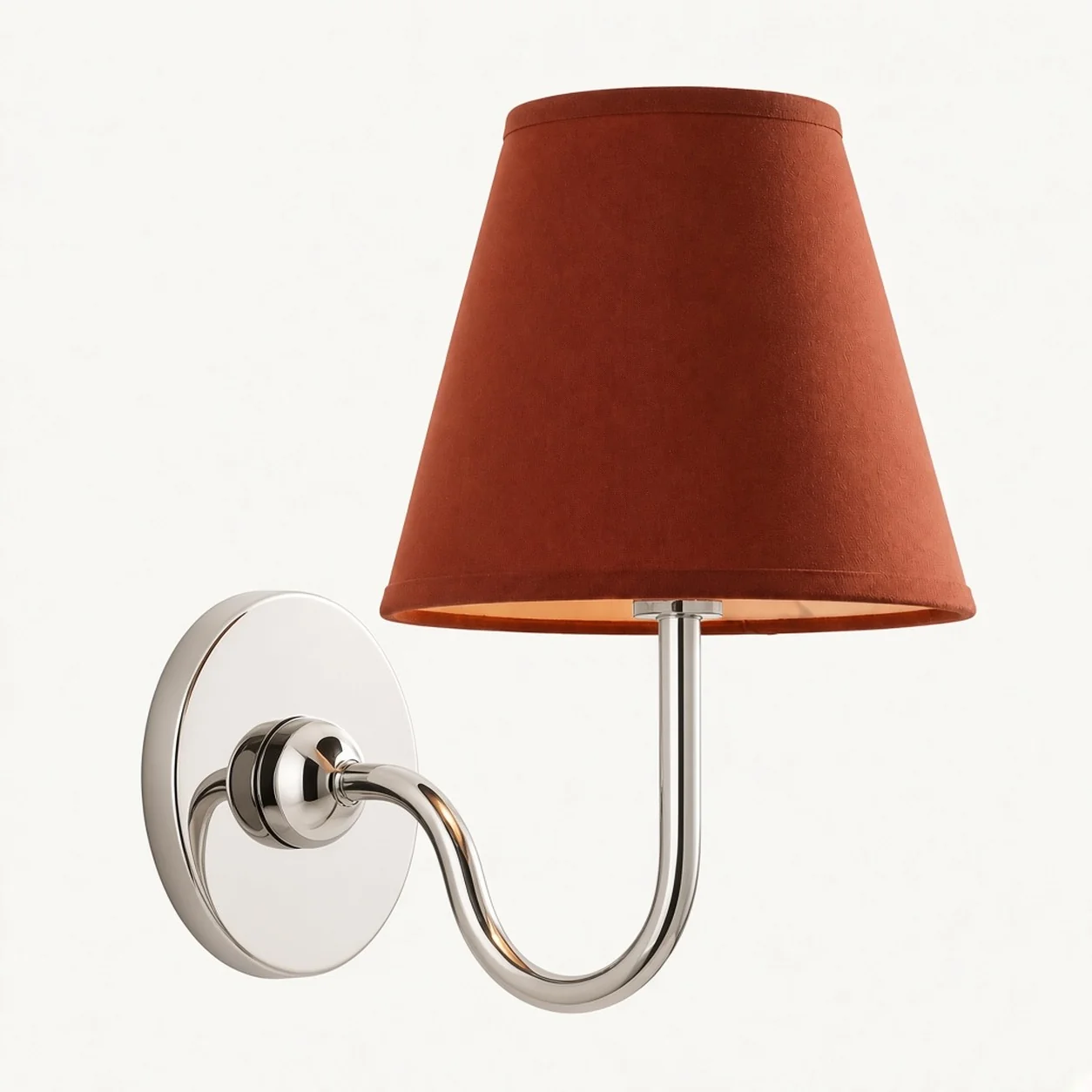 Luvora wall lamp 1 Head · 10 in / 25 cm · Chrome · Red Plain