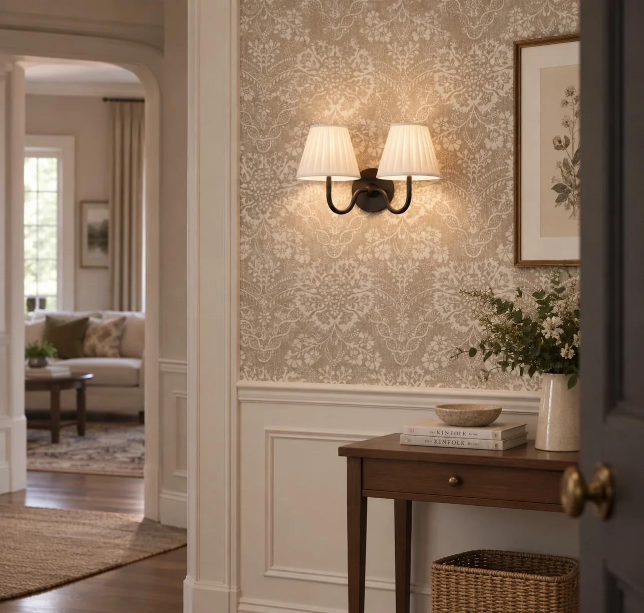 Luvora Brass Wall Lamp — Pleated Linen Shade Sconce for Bedroom — image 6
