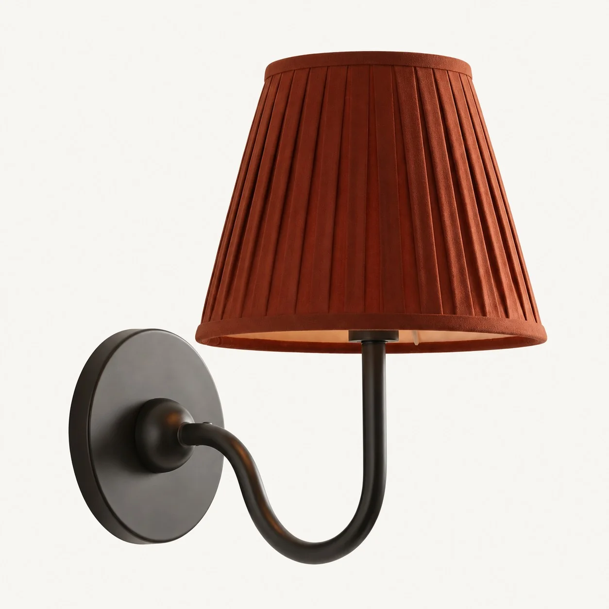 Luvora wall lamp 1 Head · 10 in / 25 cm · Matte Black · Red Pleated