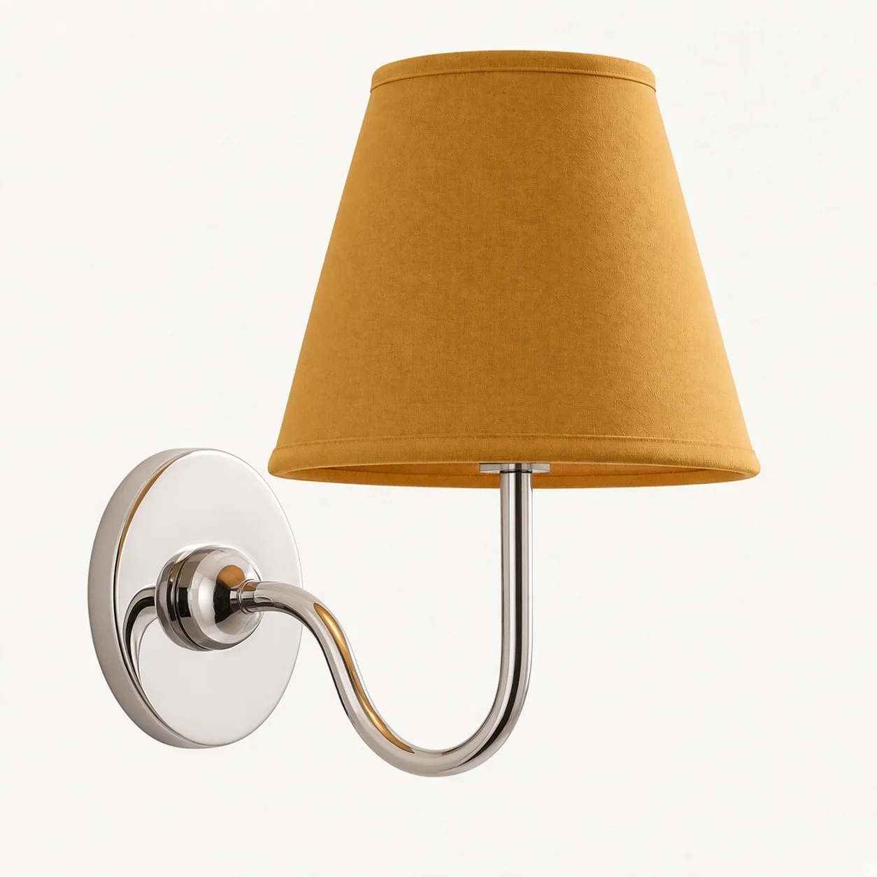 Luvora wall lamp 1 Head · 10 in / 25 cm · Chrome · Mustard Yellow Plain