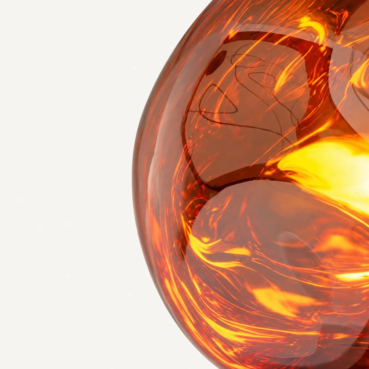 Swirled amber surface of the Alec pendant shade