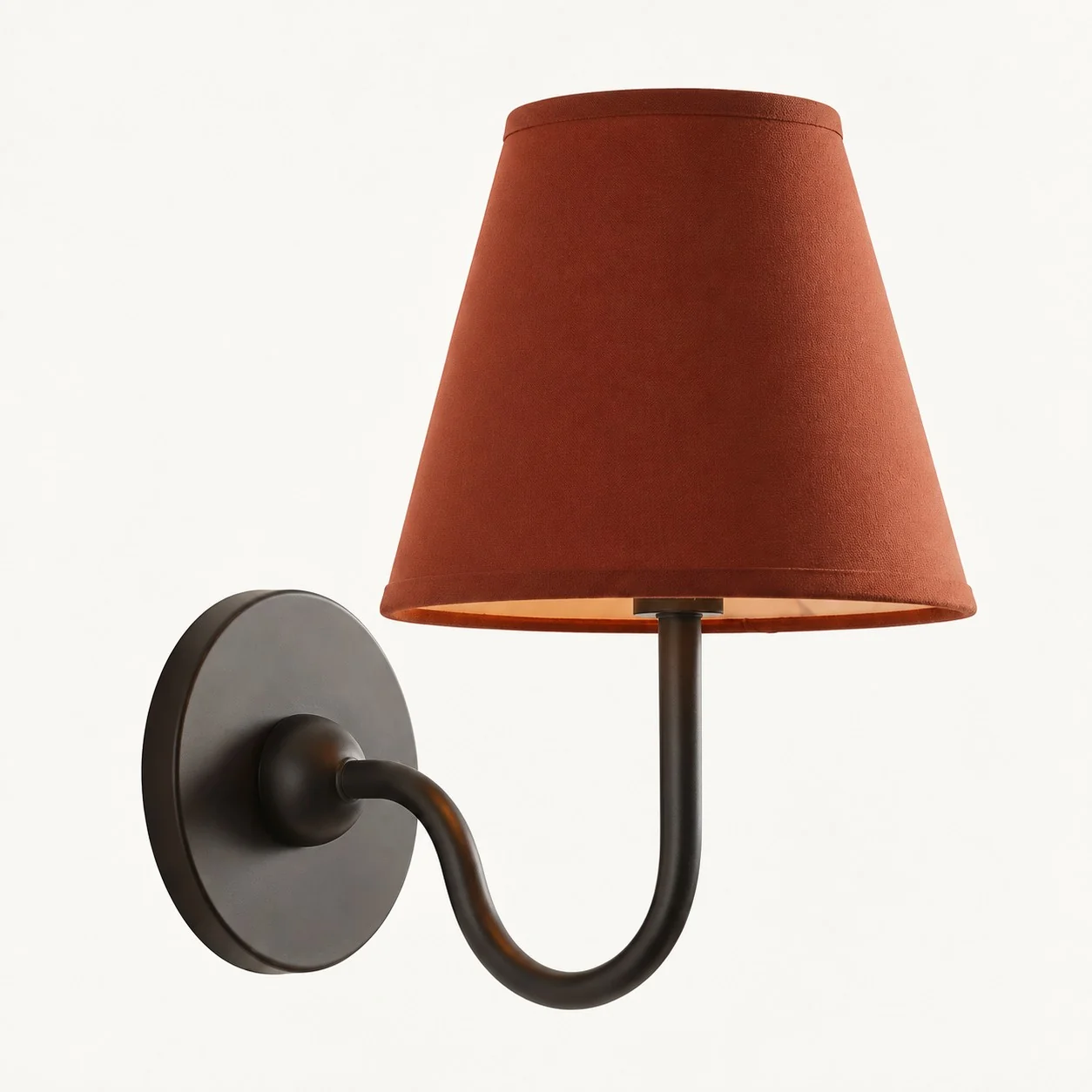 Luvora wall lamp 1 Head · 10 in / 25 cm · Matte Black · Red Plain