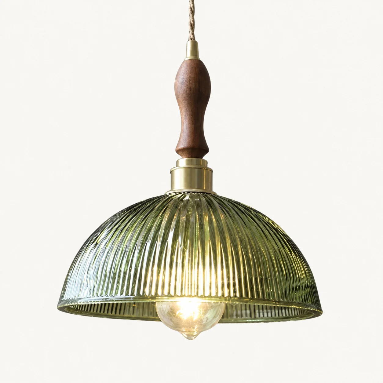 Verdoma pendant Half Round · Green+Walnut