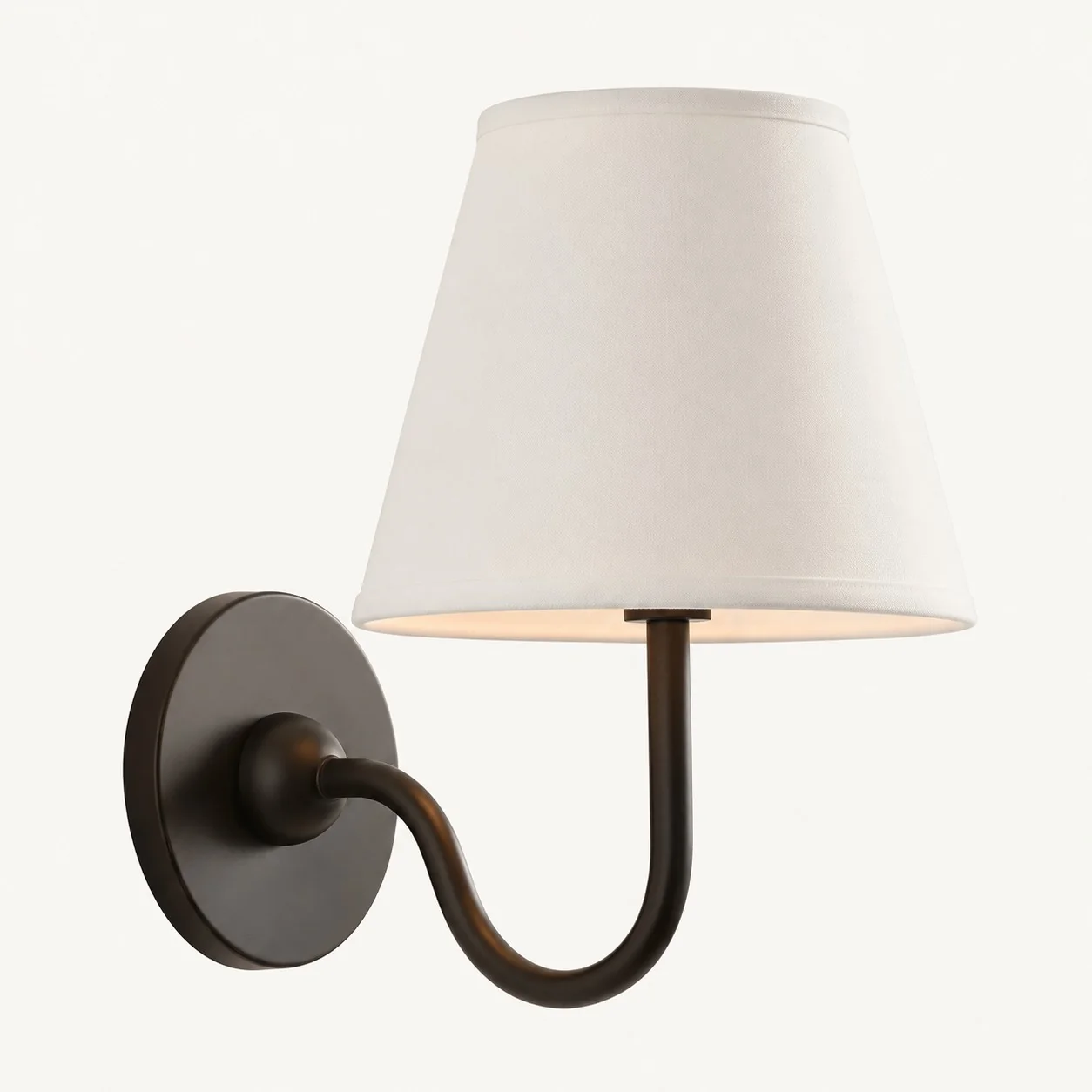 Luvora wall lamp 1 Head · 10 in / 25 cm · Matte Black · White Plain