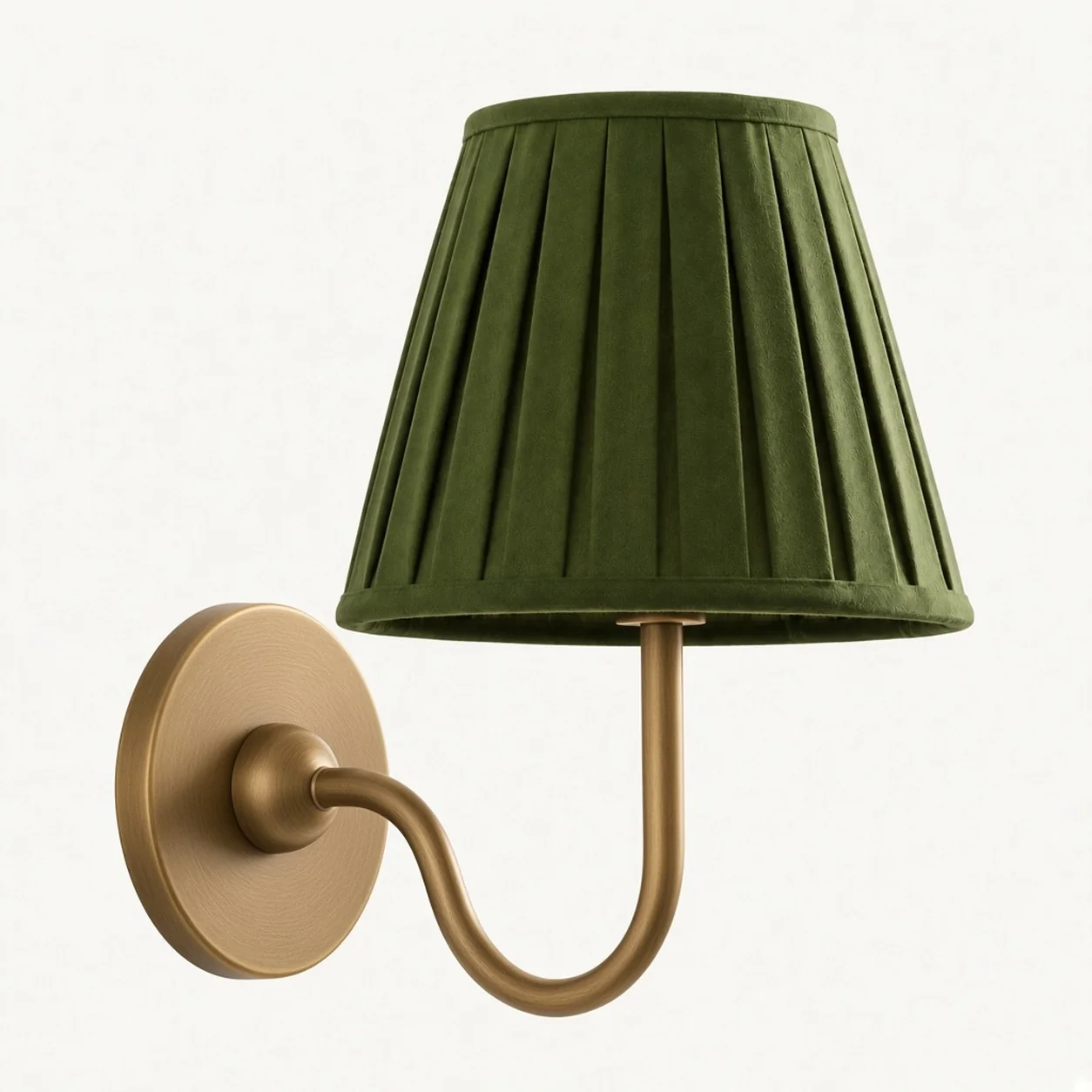 Luvora wall lamp 1 Head · 10 in / 25 cm · Tumbled Brass · Green Pleated