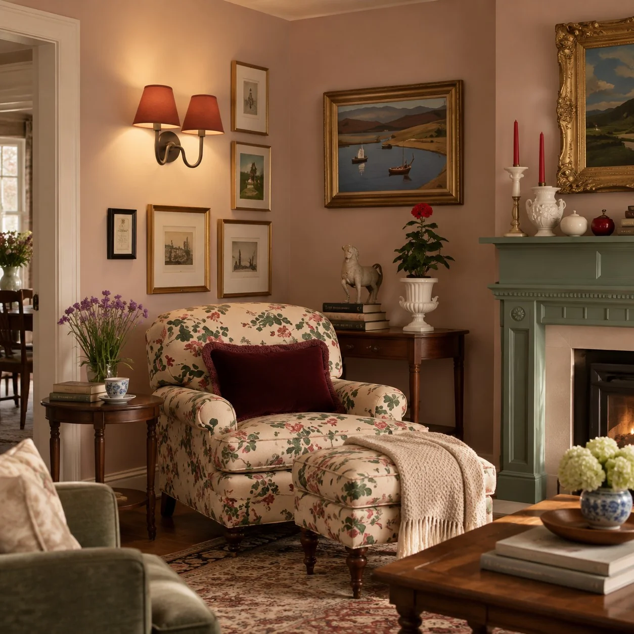 Luvora sconce in a living room reading corner