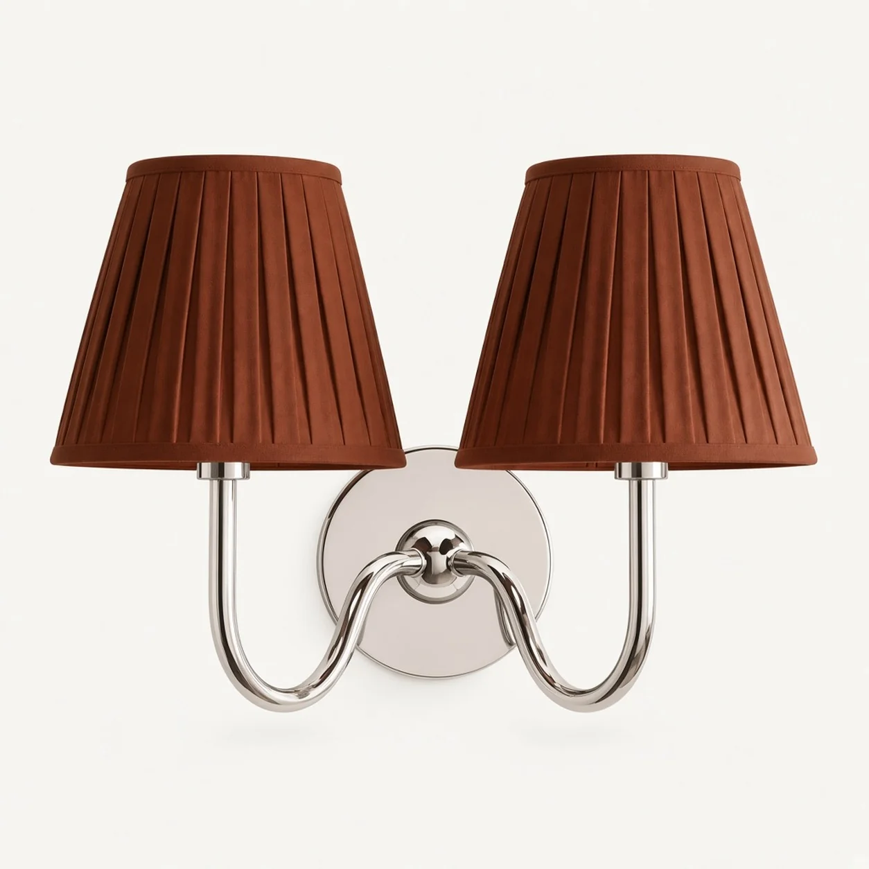 Luvora wall lamp 2 Heads · 16 in / 40 cm · Chrome · Red Pleated