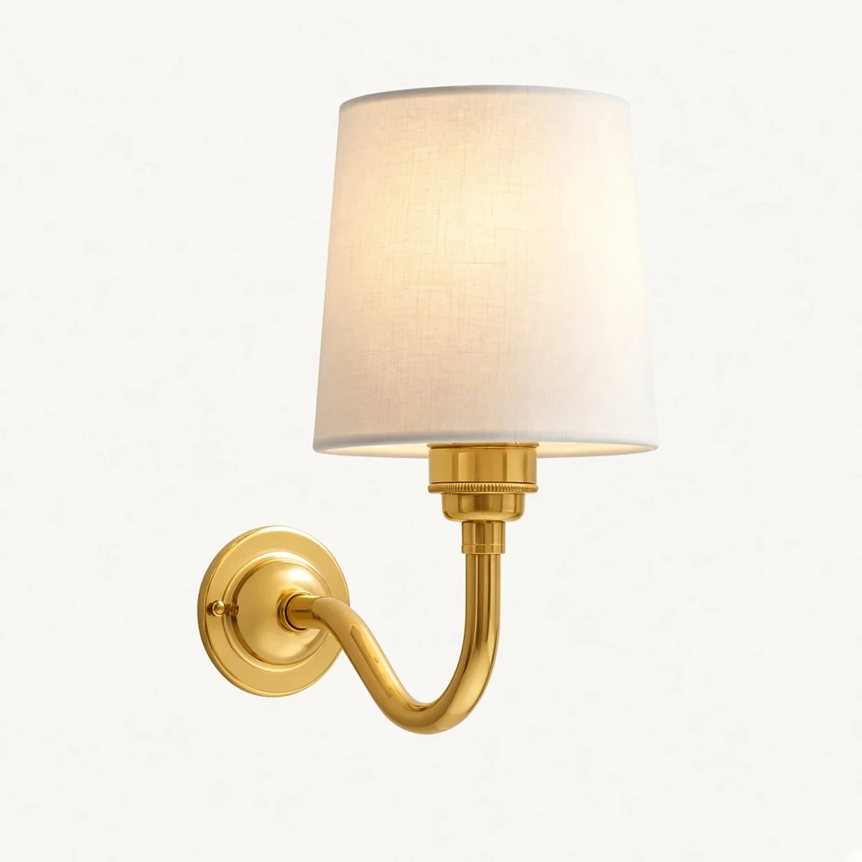 Solmire Fabric Wall Sconce — Vintage Linen Curved Arm for Bedroom — image 18