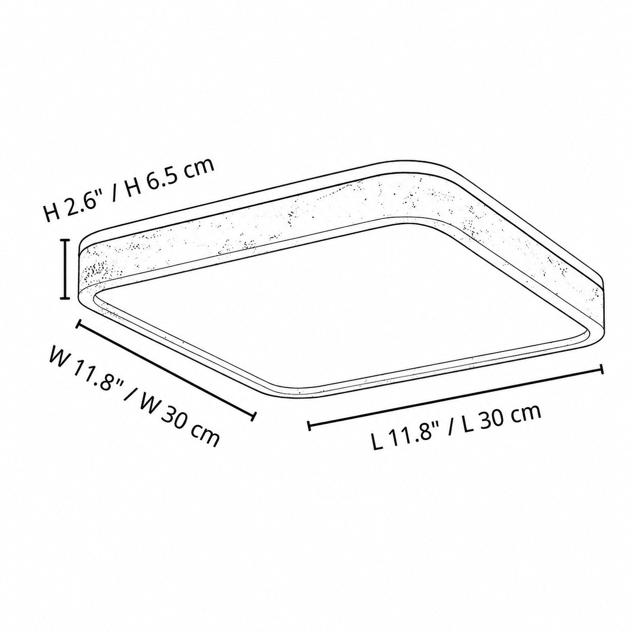Square Travira, 11.8 in / 30 cm